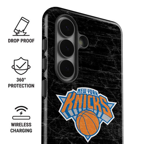 NBA New York Knicks Black Secondary Logo Galaxy S26 Impact Case