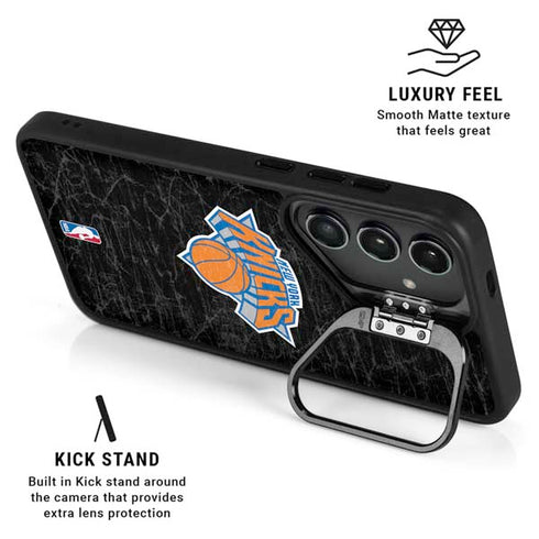 NBA New York Knicks Black Secondary Logo Galaxy S26 Kickstand Case