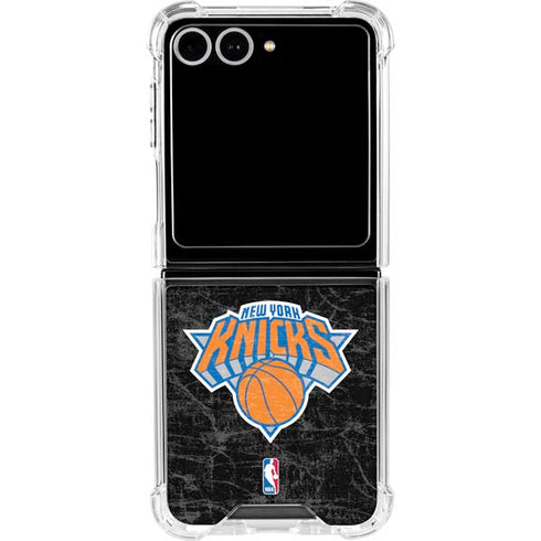 NBA New York Knicks Black Secondary Logo Galaxy Z Flip7 Clear Case