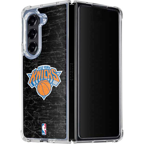 NBA New York Knicks Black Secondary Logo Galaxy Z Fold5 5G Clear Case