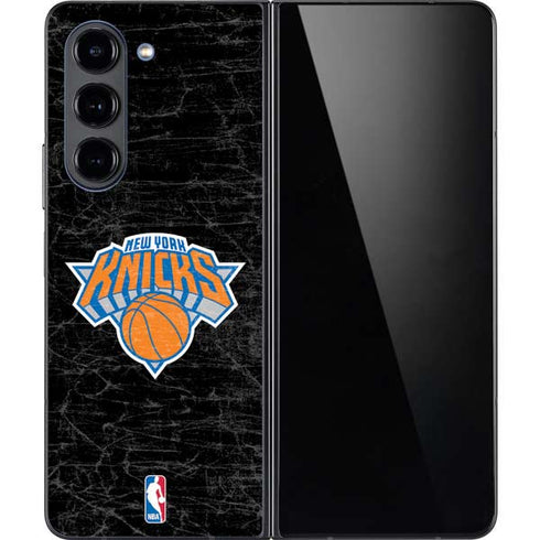 NBA New York Knicks Black Secondary Logo Galaxy Z Fold5 5G Skin