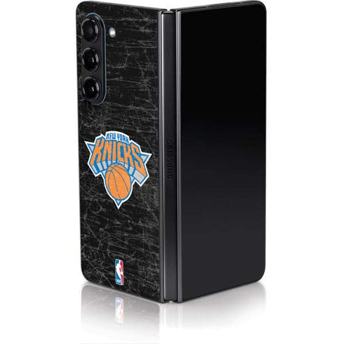 NBA New York Knicks Black Secondary Logo Galaxy Z Fold5 5G Skin