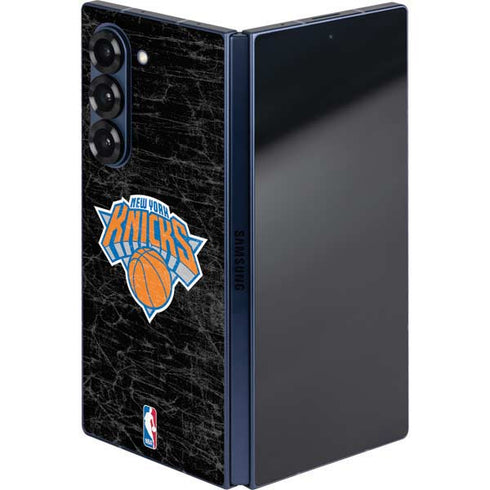 NBA New York Knicks Black Secondary Logo Galaxy Z Fold6 Skin