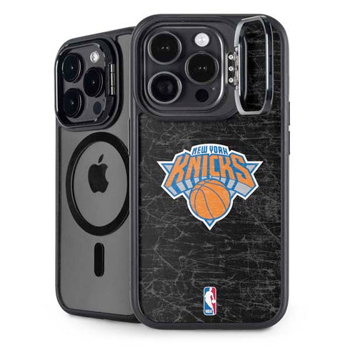 NBA New York Knicks Black Secondary Logo iPhone 15 Pro Max Kickstand Case