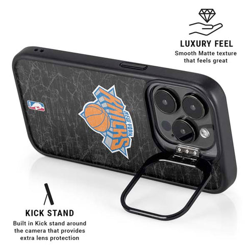 NBA New York Knicks Black Secondary Logo iPhone 15 Pro Max Kickstand Case