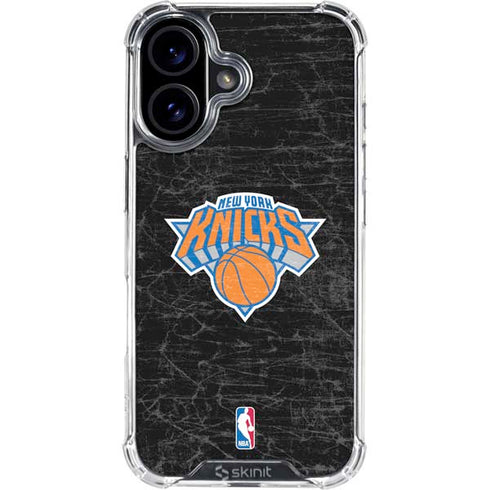 NBA New York Knicks Black Secondary Logo iPhone 16 Clear Case