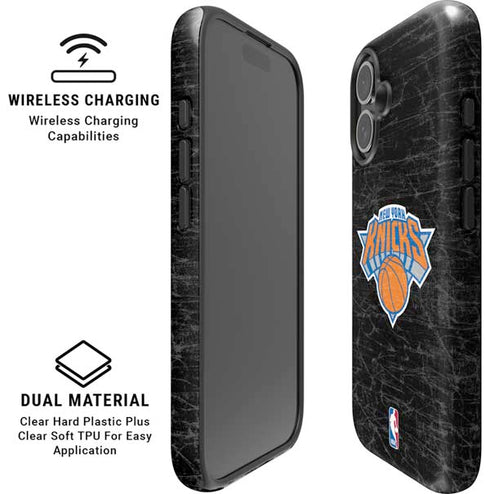 NBA New York Knicks Black Secondary Logo iPhone 16 Magsafe Impact Case