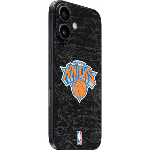 NBA New York Knicks Black Secondary Logo iPhone 16 Plus Skin