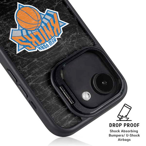 NBA New York Knicks Black Secondary Logo iPhone 16e Kickstand Case