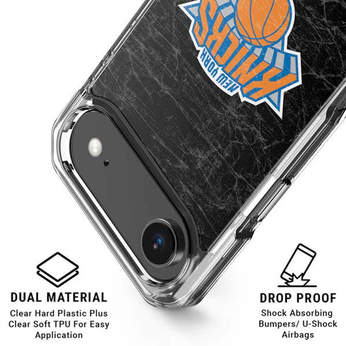 NBA New York Knicks Black Secondary Logo iPhone 17 Air Clear Case