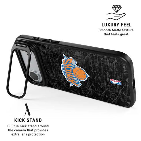 NBA New York Knicks Black Secondary Logo iPhone 17 Air Kickstand Case