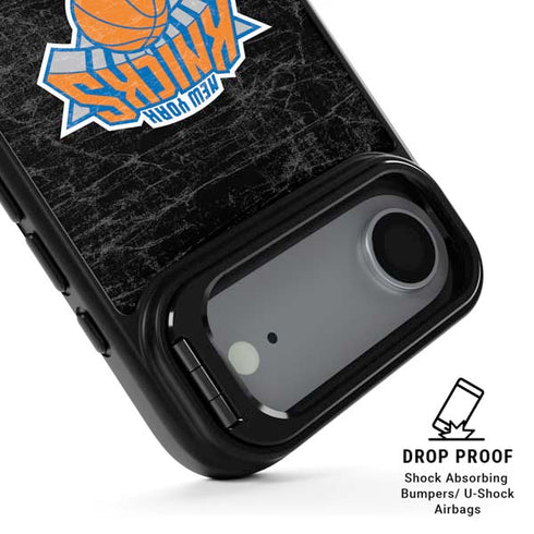 NBA New York Knicks Black Secondary Logo iPhone 17 Air Kickstand Case