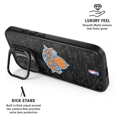 NBA New York Knicks Black Secondary Logo iPhone 17 Kickstand Case