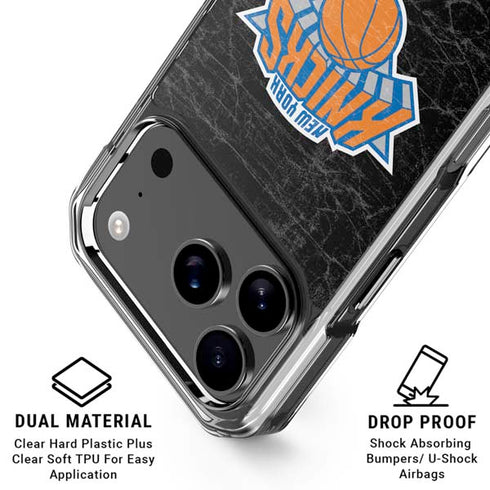 NBA New York Knicks Black Secondary Logo iPhone 17 Pro Clear Case