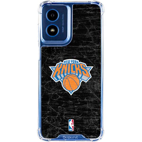 NBA New York Knicks Black Secondary Logo Moto G 5G (2024) Clear Case