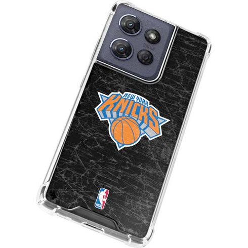NBA New York Knicks Black Secondary Logo Moto G Play 5G (2025) Clear Case