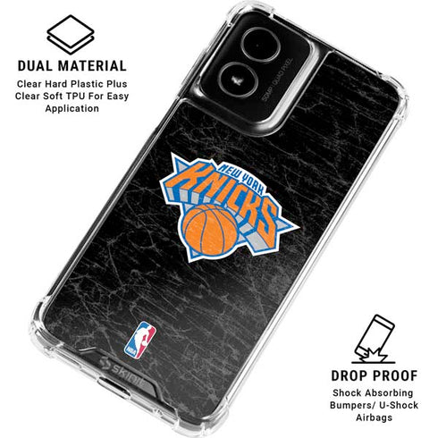 NBA New York Knicks Black Secondary Logo Moto G Power 5G (2024) Clear Case