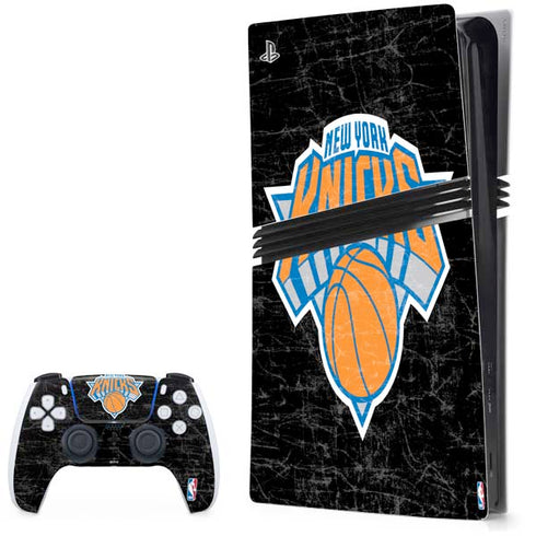 NBA New York Knicks Black Secondary Logo PS5 Pro Bundle Skin