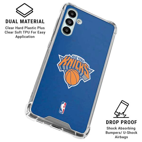 NBA New York Knicks Distressed Galaxy A13 5G Clear Case