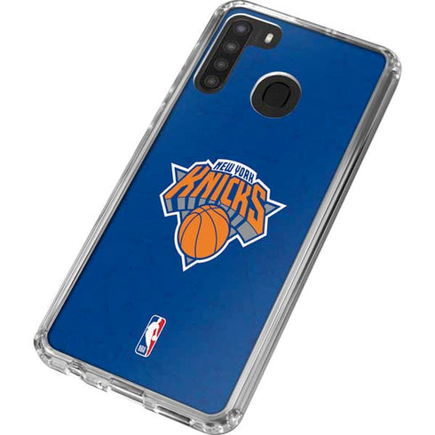 NBA New York Knicks Distressed Galaxy A21 Clear Case