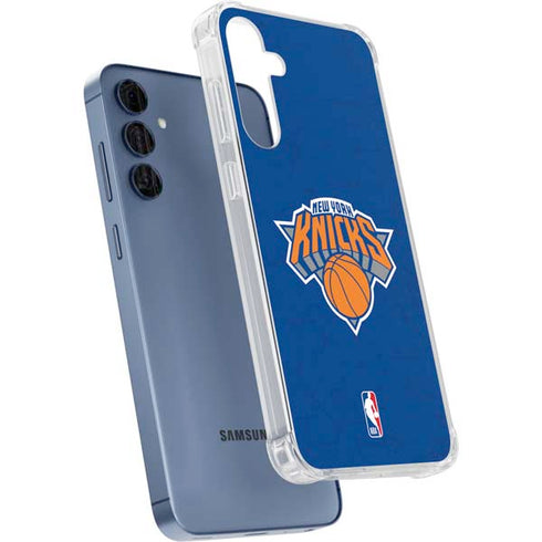 NBA New York Knicks Distressed Galaxy A55 5G Clear Case