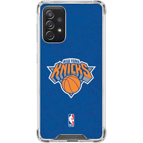 NBA New York Knicks Distressed Galaxy A72 5G Clear Case