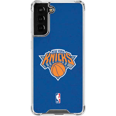 NBA New York Knicks Distressed Galaxy S21 FE Clear Case