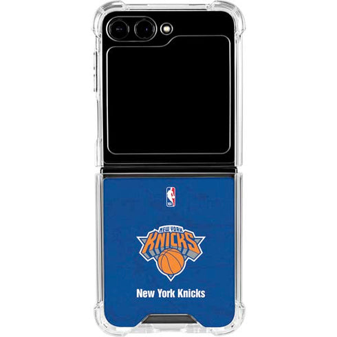 NBA New York Knicks Distressed Galaxy Z Flip5 5G Clear Case