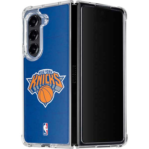NBA New York Knicks Distressed Galaxy Z Fold5 5G Clear Case