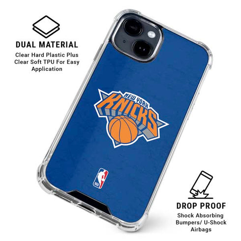 NBA New York Knicks Distressed iPhone 14 Plus Clear Case