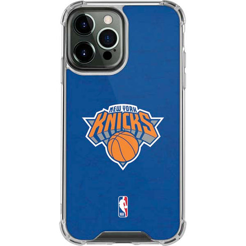 NBA New York Knicks Distressed iPhone 14 Pro Max Clear Case