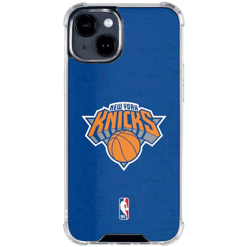 NBA New York Knicks Distressed iPhone 15 Plus Clear Case