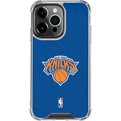 NBA New York Knicks Distressed iPhone 15 Pro Clear Case