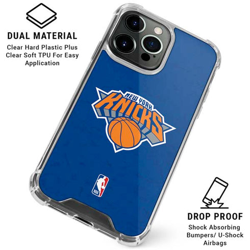 NBA New York Knicks Distressed iPhone 15 Pro Clear Case
