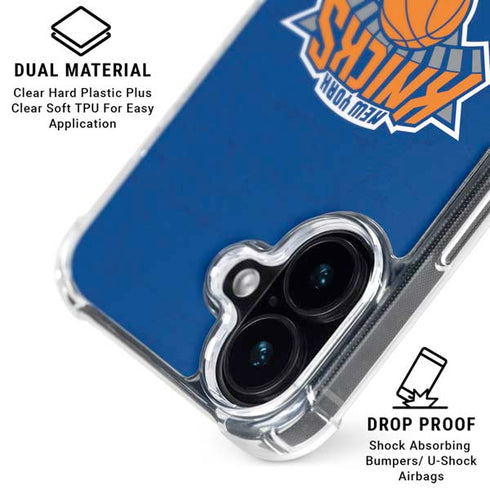 NBA New York Knicks Distressed iPhone 16 Clear Case