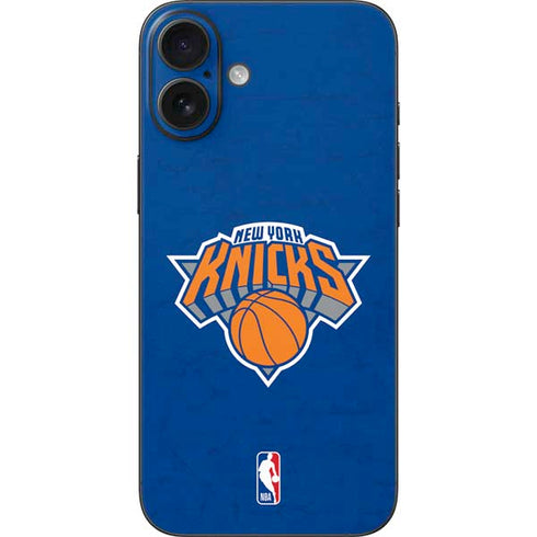NBA New York Knicks Distressed iPhone 16 Plus Skin