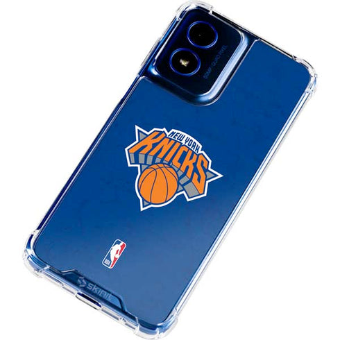 NBA New York Knicks Distressed Moto G 5G (2024) Clear Case
