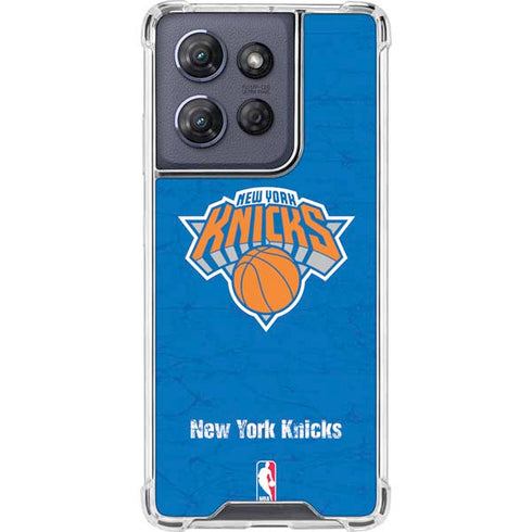 NBA New York Knicks Distressed Moto G 5G (2025) Clear Case
