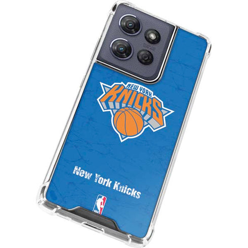 NBA New York Knicks Distressed Moto G 5G (2025) Clear Case