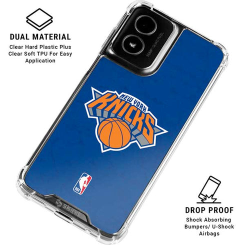 NBA New York Knicks Distressed Moto G Power 5G (2024) Clear Case