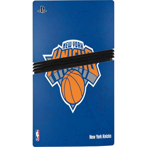 NBA New York Knicks Distressed PS5 Pro Disk Console Skin