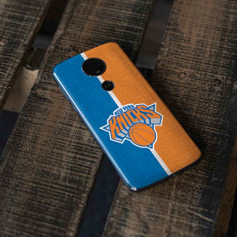 NBA New York Knicks Canvas Moto E5 Plus Skin