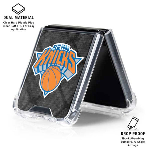 NBA New York Knicks Dark Rust Galaxy Z Flip6 Clear Case