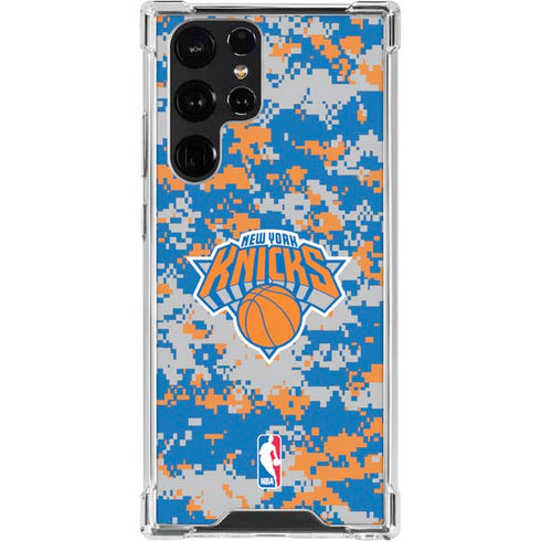NBA New York Knicks Digi Camo Galaxy S23 Ultra Clear Case