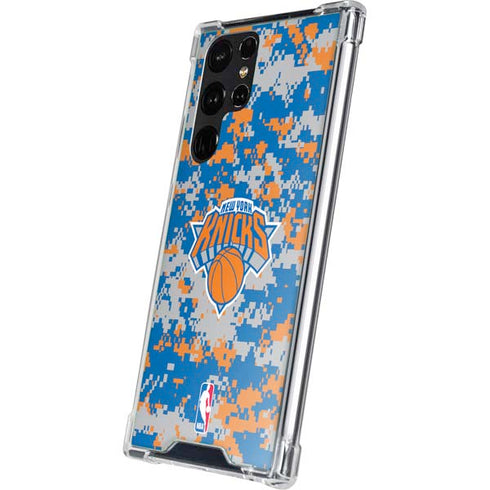 NBA New York Knicks Digi Camo Galaxy S23 Ultra Clear Case