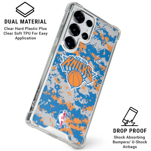 NBA New York Knicks Digi Camo Galaxy S25 Ultra Clear Case