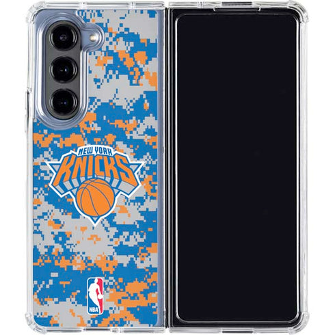 NBA New York Knicks Digi Camo Galaxy Z Fold5 5G Clear Case