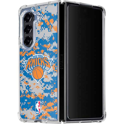 NBA New York Knicks Digi Camo Galaxy Z Fold5 5G Clear Case