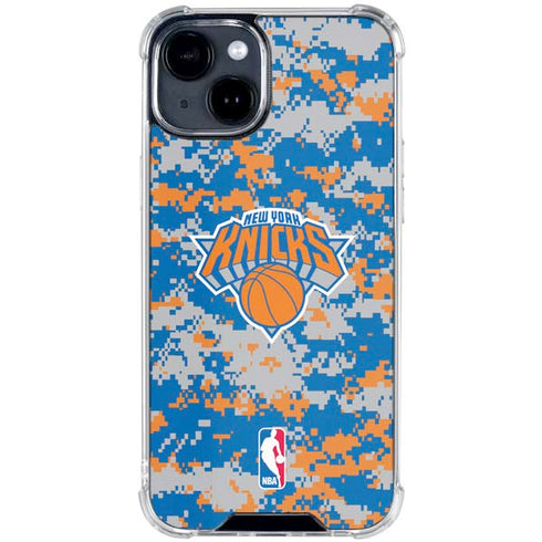 NBA New York Knicks Digi Camo iPhone 15 Clear Case