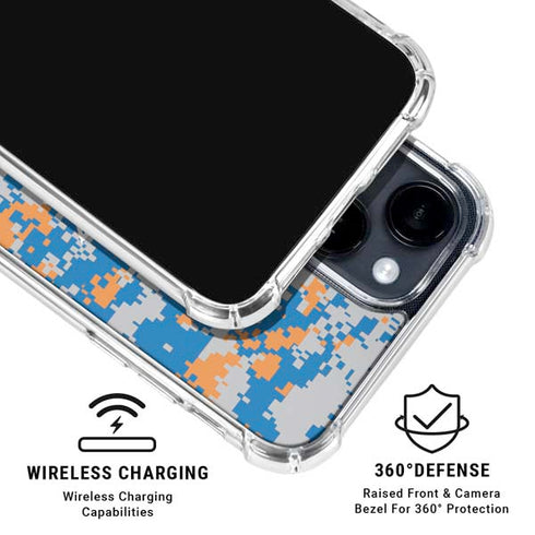 NBA New York Knicks Digi Camo iPhone 15 Clear Case